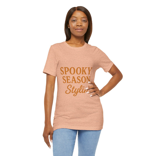 Spooky Season Stylin' Unisex Tee, Halloween Shirt, Autumn Apparel, Fall Outfit, Party Wear, Casual Top
