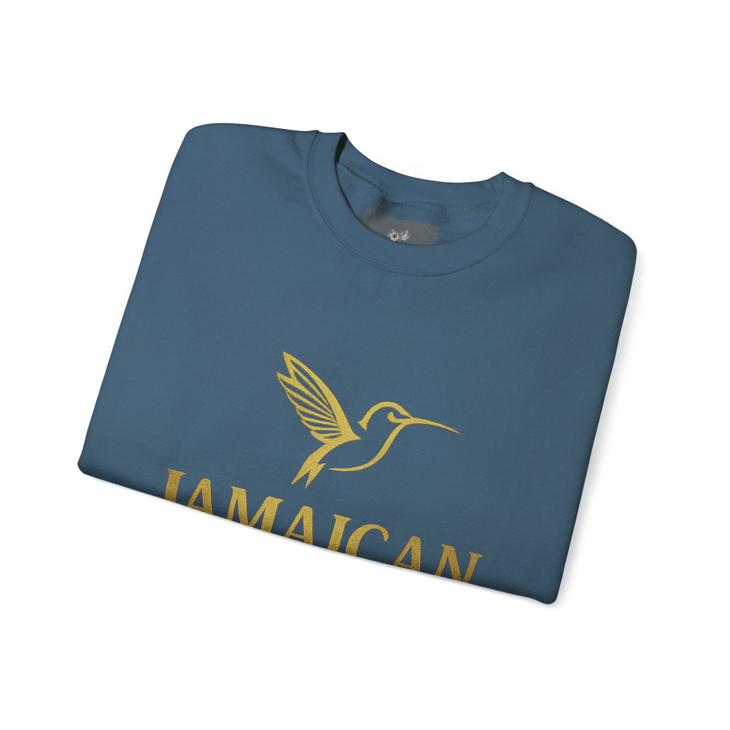 Jamaican Gyal Crewneck Sweatshirt — Gold Hummingbird Graphic