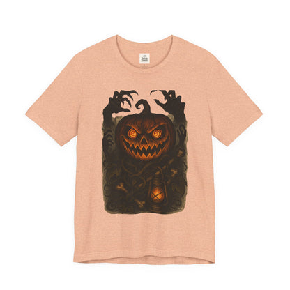 Halloween Pumpkin Tee, Unisex Jersey Short Sleeve Shirt, Fall Festival Apparel, Spooky T-Shirt, Trick or Treat Gift, Autumn Vibes