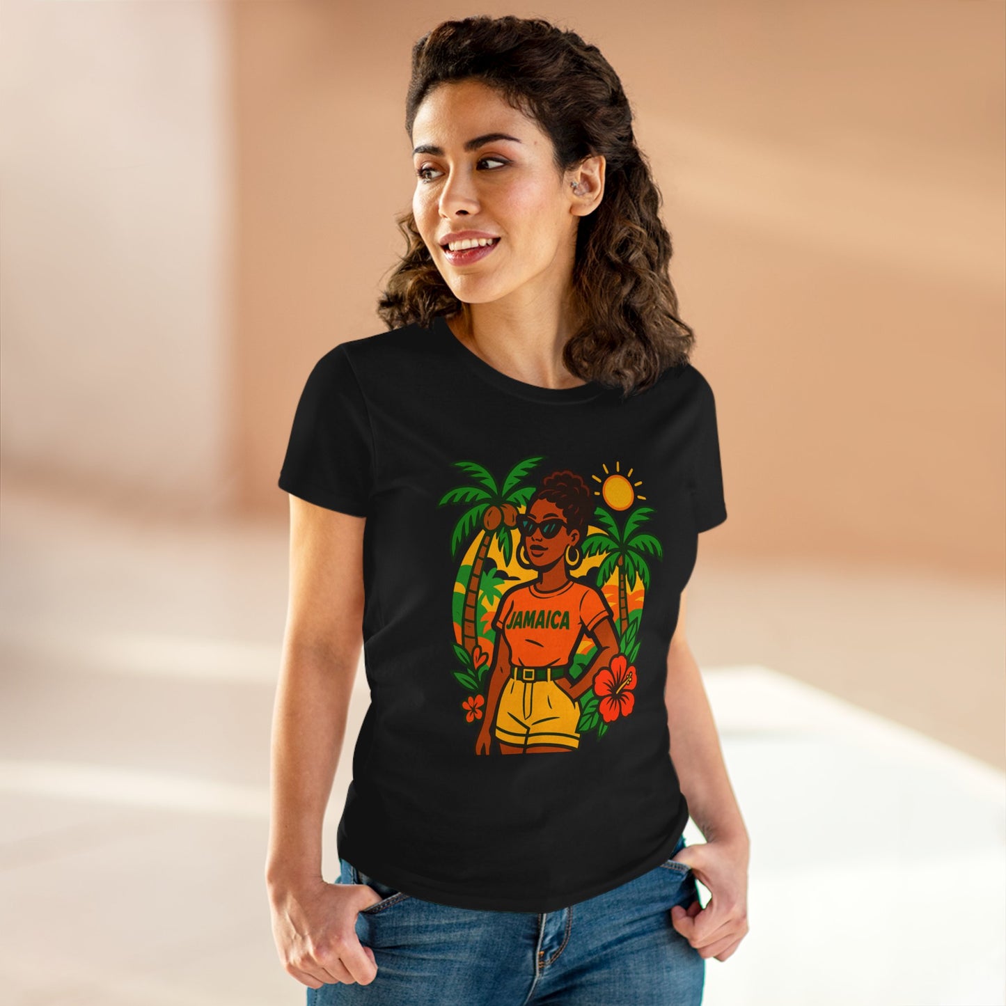 Tropical Vibes Tee, Jamaica Graphic Shirt, Summer Fashion, Vacation Wear, Beach Outfit, Gift for Her