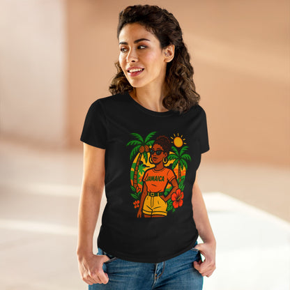 Tropical Vibes Tee, Jamaica Graphic Shirt, Summer Fashion, Vacation Wear, Beach Outfit, Gift for Her