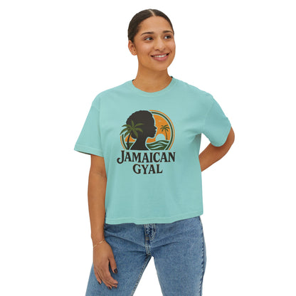 Jamaican Gyal Women's Boxy Tee - Retro Style T-Shirt, Casual Wear, Summer Top, Gift for Her, Vacation Essential