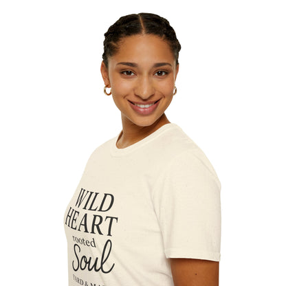 Wild Heart Unisex Softstyle T-Shirt | Inspirational Tee, Gift for Nature Lovers, Casual Wear, Birthday Gift, Boho Style