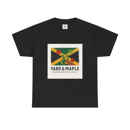 Jamaican Roots Tee, Unisex Heavy Cotton Shirt, Casual Summer Top, Beachwear, Gift for Music Lovers, Vibrant Graphic T-Shirt