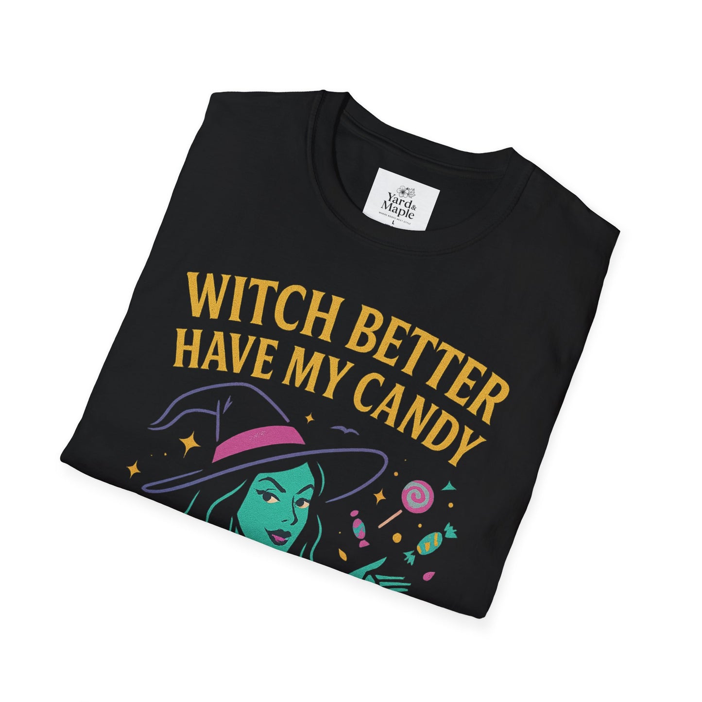 Witchy Candy T-Shirt, Halloween Apparel, Funny Halloween Shirt, Unisex Graphic Tee, Sweet Tooth Gift, Witch Costume Top