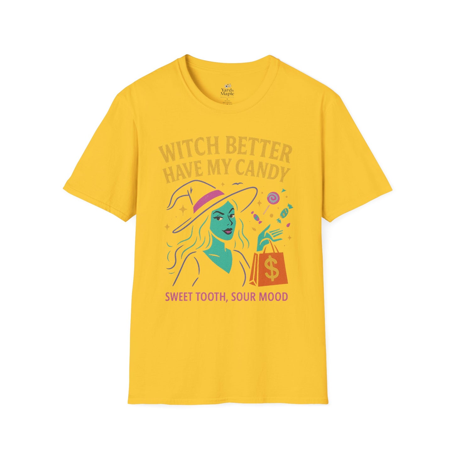 Witchy Candy T-Shirt, Halloween Apparel, Funny Halloween Shirt, Unisex Graphic Tee, Sweet Tooth Gift, Witch Costume Top