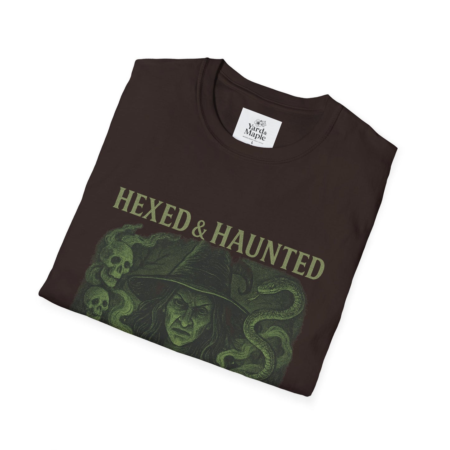 Hexed & Haunted Unisex Softstyle T-Shirt | Witchy Graphic Tee, Halloween Shirt, Spooky Apparel, Unique Gift, Casual Wear