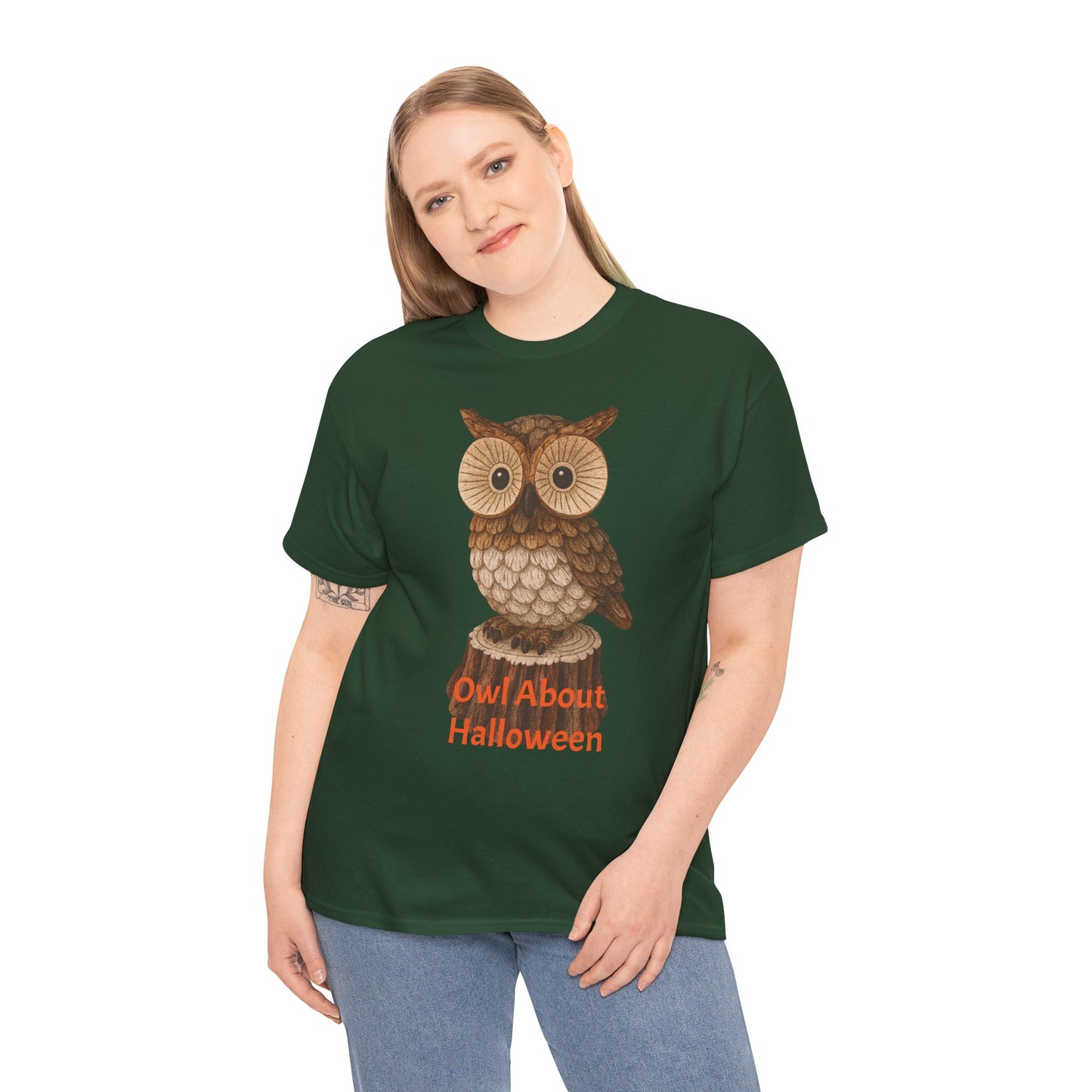 Halloween Owl Tee, Perfect for Fall Celebrations, Unisex Cotton Shirt, Cute Gift for Owl Lovers, Halloween Party Apparel, Fun Autumn Wear
