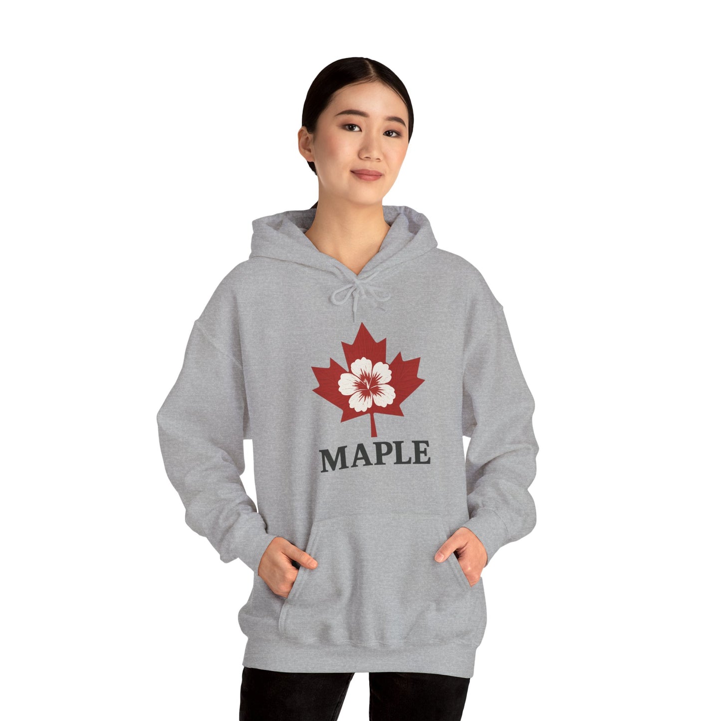 Maple Leaf Floral Hoodie — Canadian Maple Graphic Sweatshirt