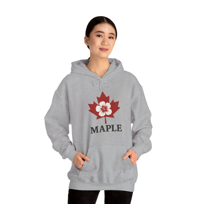 Maple Leaf Floral Hoodie — Canadian Maple Graphic Sweatshirt