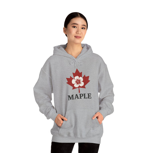 Maple Leaf Floral Hoodie — Canadian Maple Graphic Sweatshirt