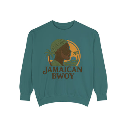 Jamaican Bwoy Sweatshirt, Cozy Unisex Pullover, Streetwear Style, Perfect Gift for Reggae Lovers, Summer Vibes Apparel, Gift for Him/Her