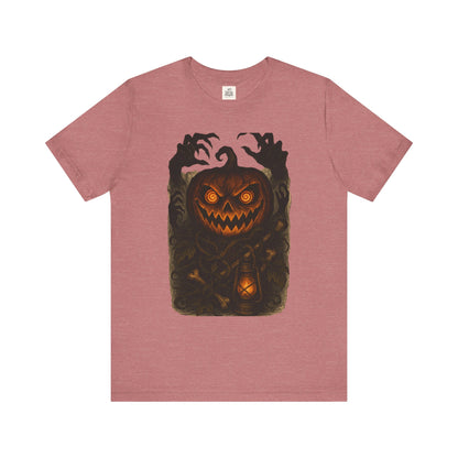 Halloween Pumpkin Tee, Unisex Jersey Short Sleeve Shirt, Fall Festival Apparel, Spooky T-Shirt, Trick or Treat Gift, Autumn Vibes