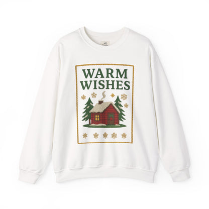 Cozy Warm Wishes Sweatshirt, Holiday Sweatshirt, Winter Fashion, Family Gathering, Gift for Her, Comfortable Crewneck