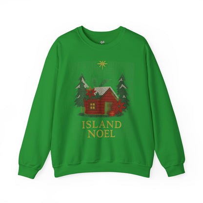 Cozy Holiday Sweatshirt - Island Noel Design, Unisex Christmas Crewneck, Winter Apparel, Gift for Him/Her, Seasonal Fashion