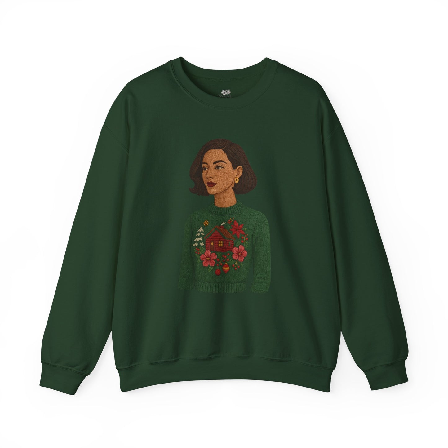 Cozy Holiday Floral Sweatshirt, Unisex Crewneck, Casual Gift, Winter Comfort, Christmas Apparel, Autumn Fashion, Everyday Style