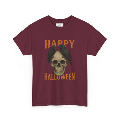 Halloween Skull Unisex Cotton Tee, Spooky T-Shirt, October Fashion, Costume Party Wear, Fall Celebration Shirt