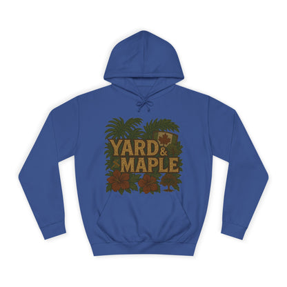Cozy Unisex College Hoodie - Yard & Maple, Casual Wear, Student Gift, Outdoor Activity Sweater, Fall Fashion