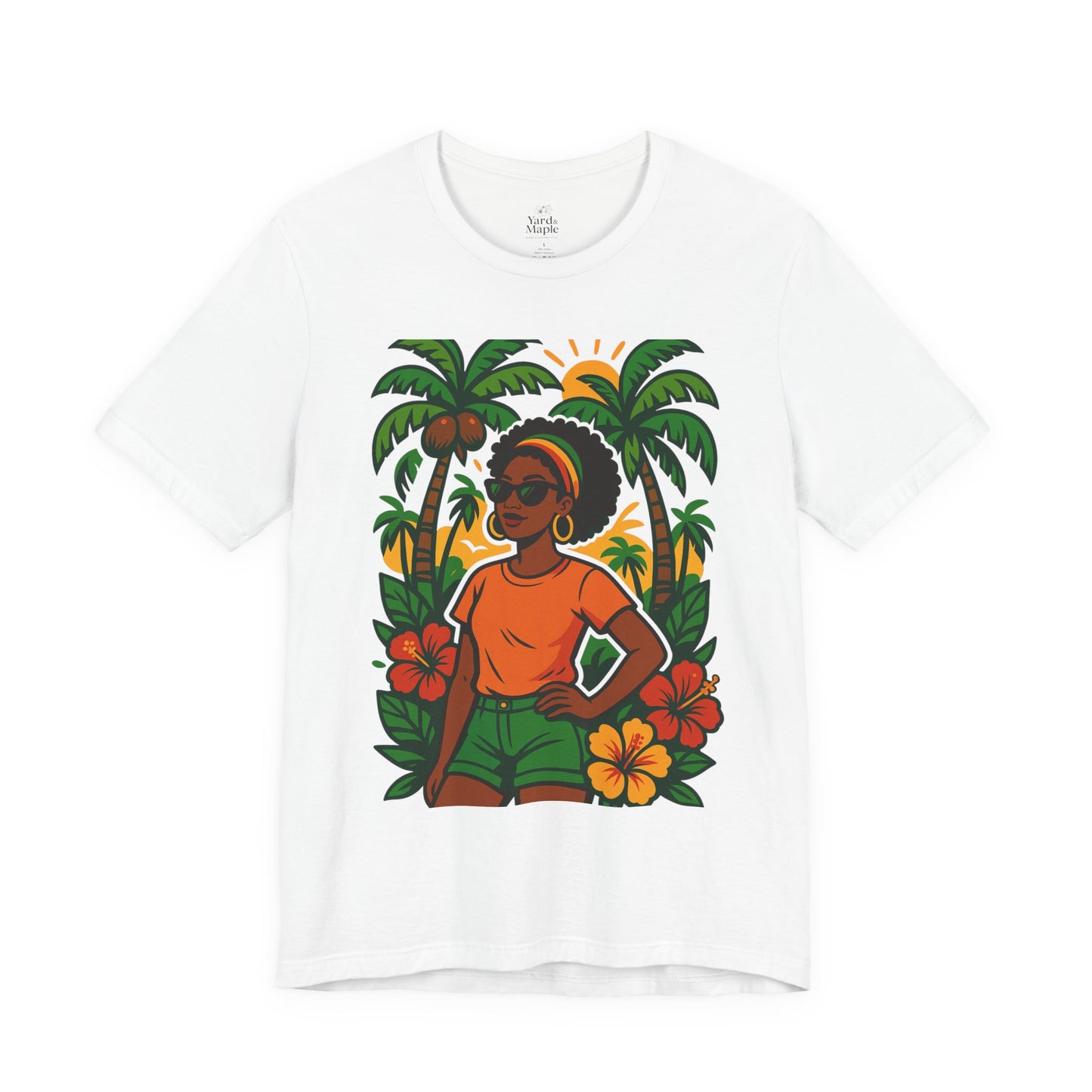 Tropical Vibe Tee, Summer Shirt, Vacation Outfit, Beach Lover Gift, Festival Wear, Floral Graphic T-Shirt