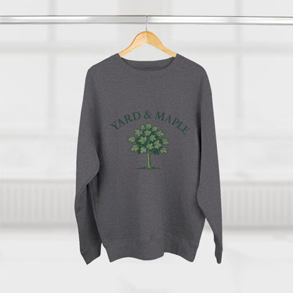 Cozy Unisex Crewneck Sweatshirt with Yard & Maple Design, Gift for Nature Lovers, Fall Fashion, Eco-Friendly Apparel, Casual Wear