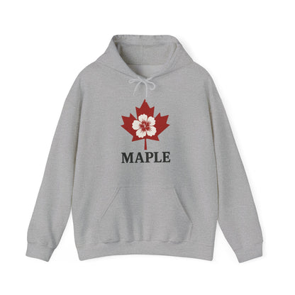 Maple Leaf Floral Hoodie — Canadian Maple Graphic Sweatshirt