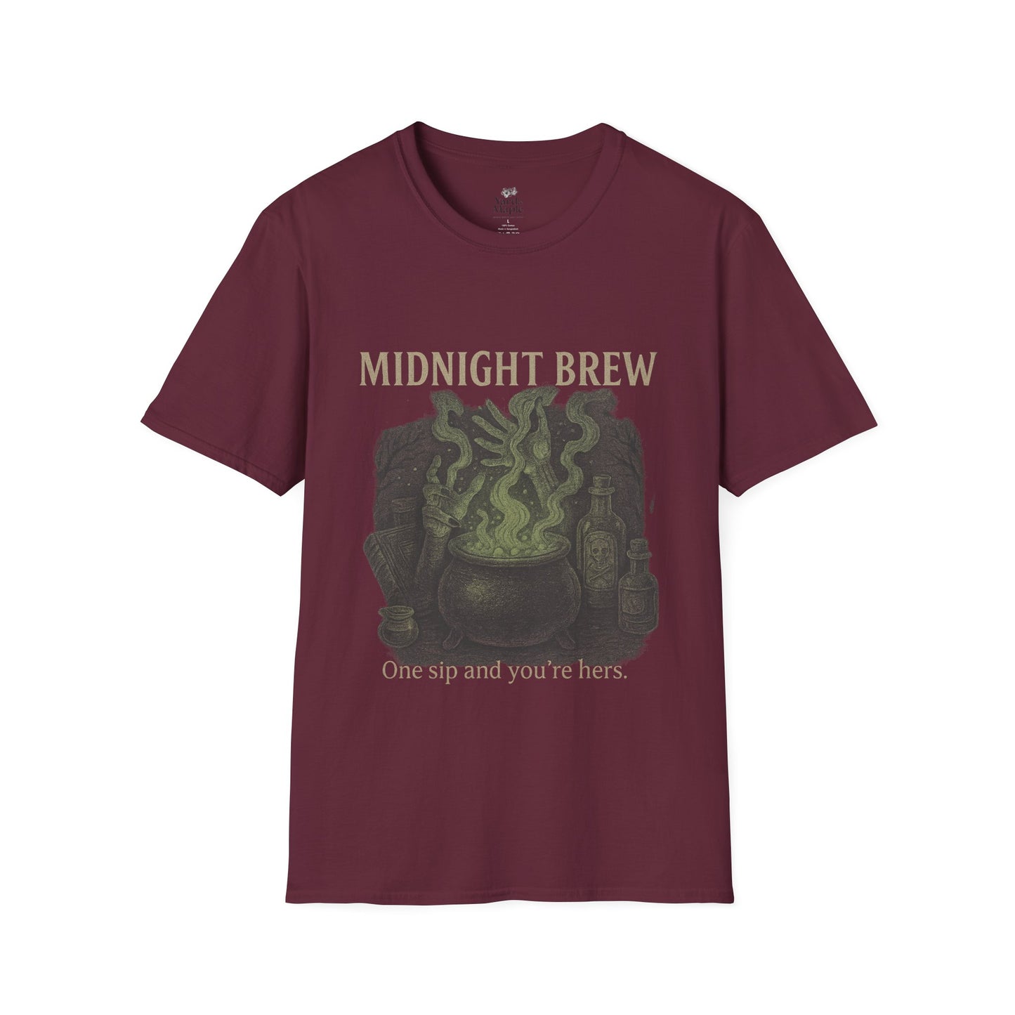 Midnight Brew Unisex T-Shirt, Witchy Tee, Halloween Apparel, Casual Wear, Fun Gift, Cozy Essentials