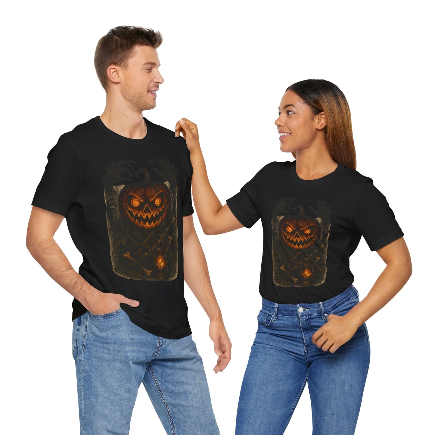 Halloween Pumpkin Tee, Unisex Jersey Short Sleeve Shirt, Fall Festival Apparel, Spooky T-Shirt, Trick or Treat Gift, Autumn Vibes