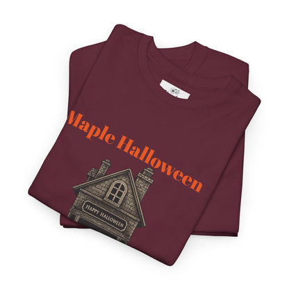 Halloween Graphic Tee, Spooky Season Shirt, Maple Halloween T-Shirt, Unisex Cotton Tee, Fall Fashion Top, Holiday Gift