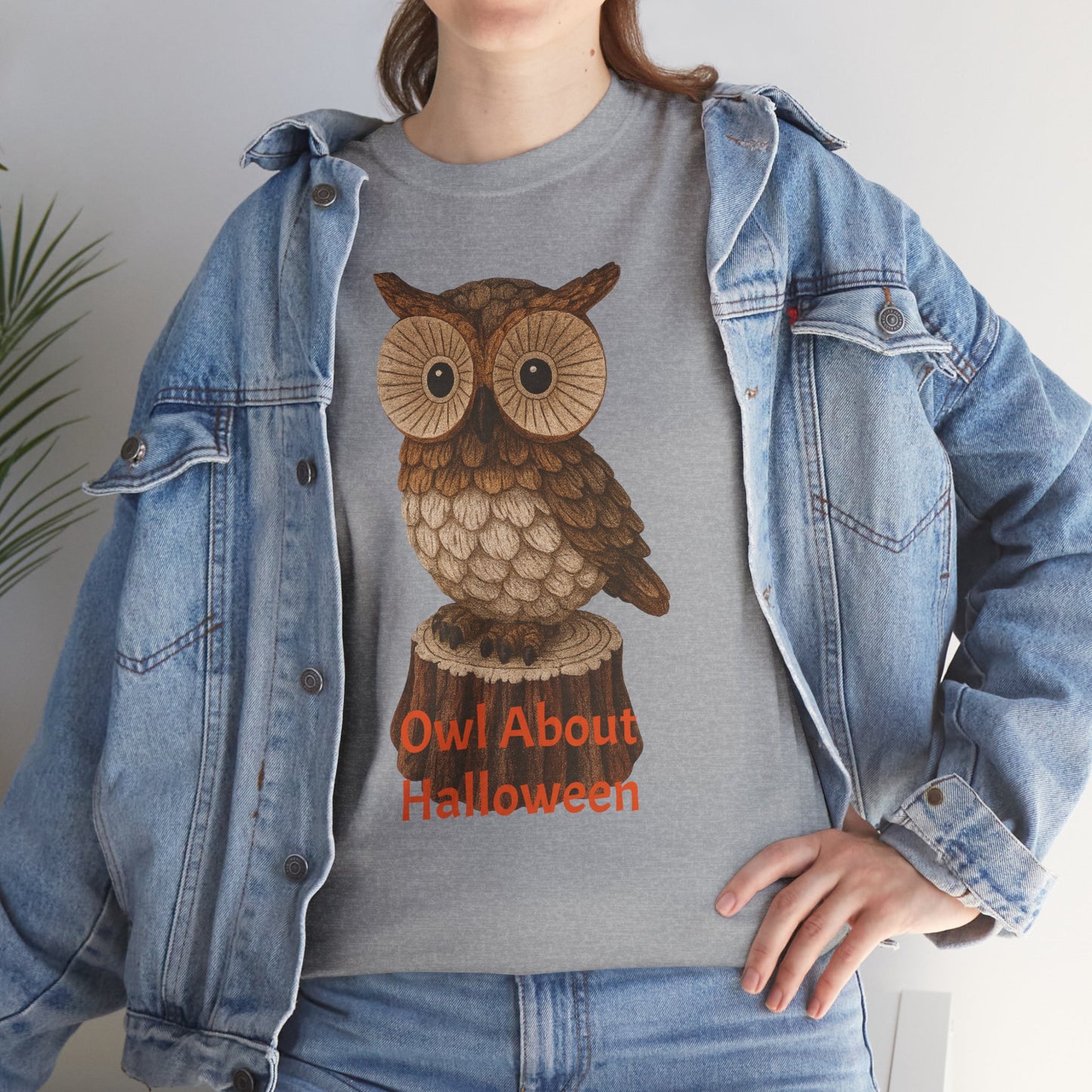 Halloween Owl Tee, Perfect for Fall Celebrations, Unisex Cotton Shirt, Cute Gift for Owl Lovers, Halloween Party Apparel, Fun Autumn Wear