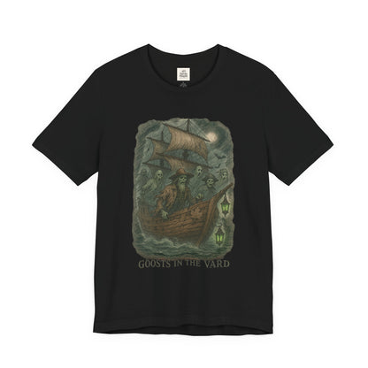 Haunted Ship Short Sleeve Tee - Spooky Halloween T-Shirt, Ghosts in the Yard Design, Unisex Shirt, Perfect for Trick or Treat, Ghost [...]