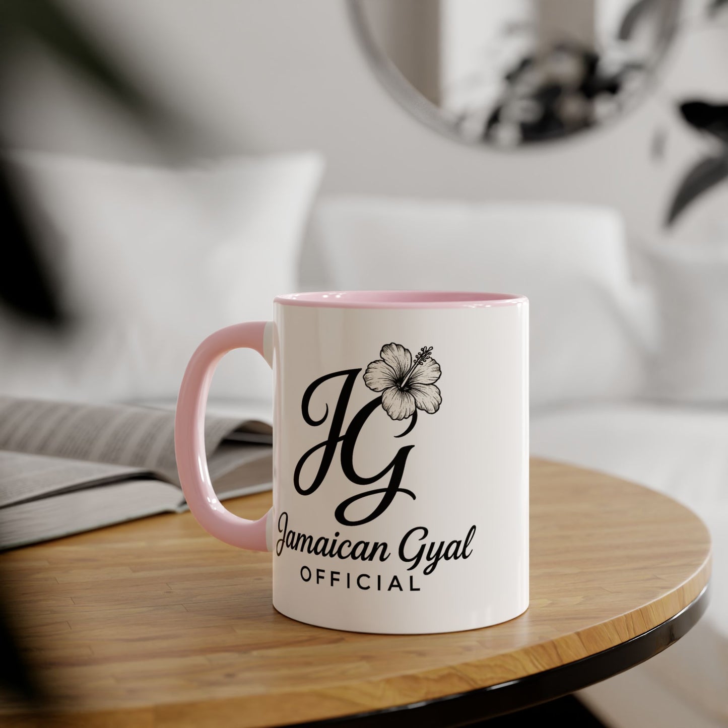 Jamaican Gyal Accent Mug, 11oz Coffee Cup, Floral Design, Gift for Her, Caribbean Culture, Tea Mug, Unique Drinkware