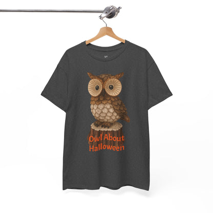 Halloween Owl Tee, Perfect for Fall Celebrations, Unisex Cotton Shirt, Cute Gift for Owl Lovers, Halloween Party Apparel, Fun Autumn Wear