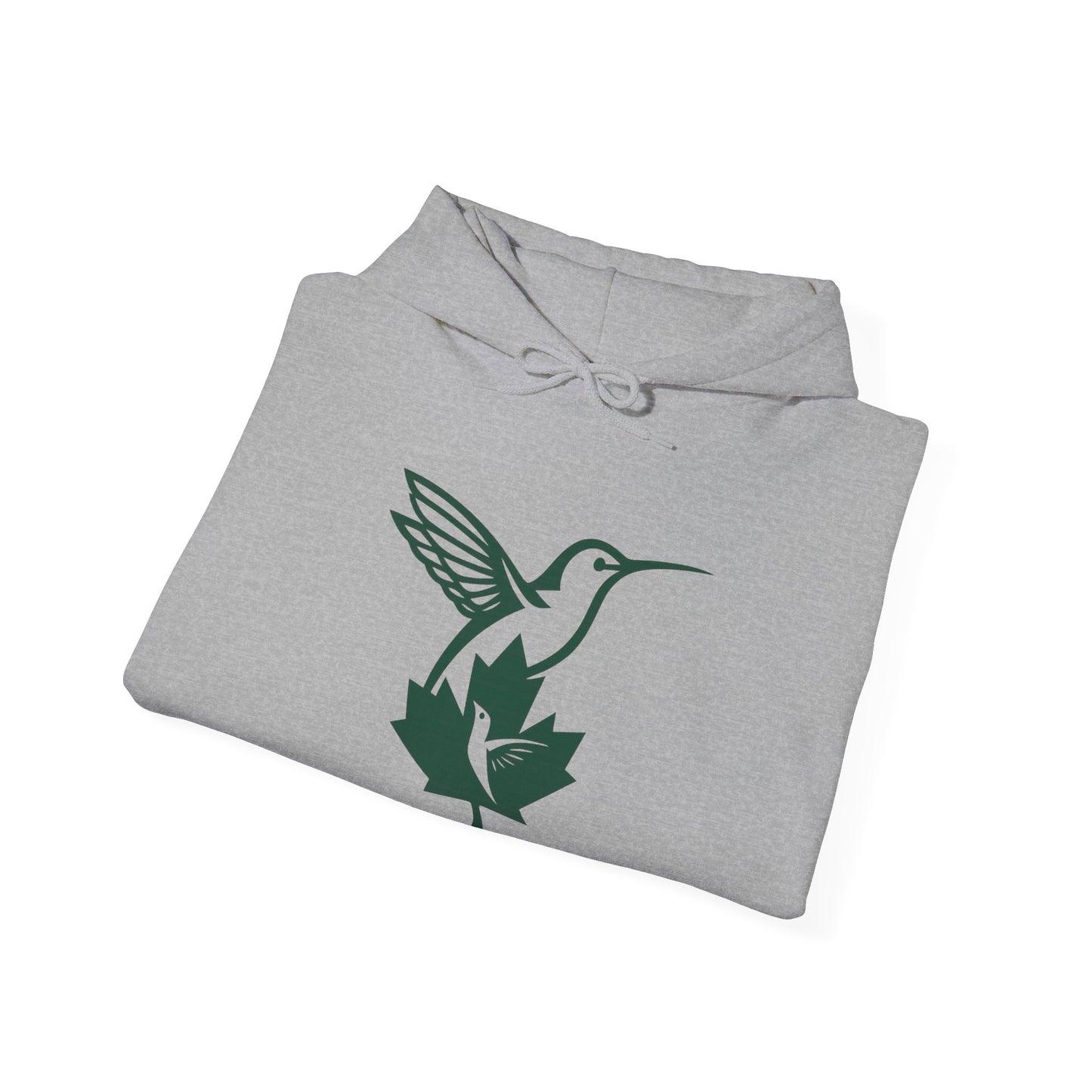 Hummingbird & Maple Leaf Hoodie — Nature-Inspired Cozy Pullover