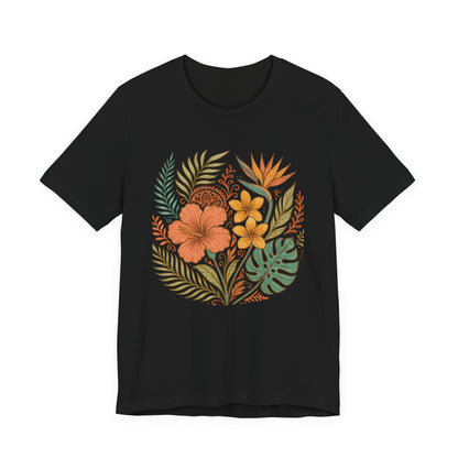 Floral Patterned Unisex Tee - Botanical Style, Summer Wardrobe Essential, Nature Lover Gift, Casual Wear, Eco-Friendly Fashion