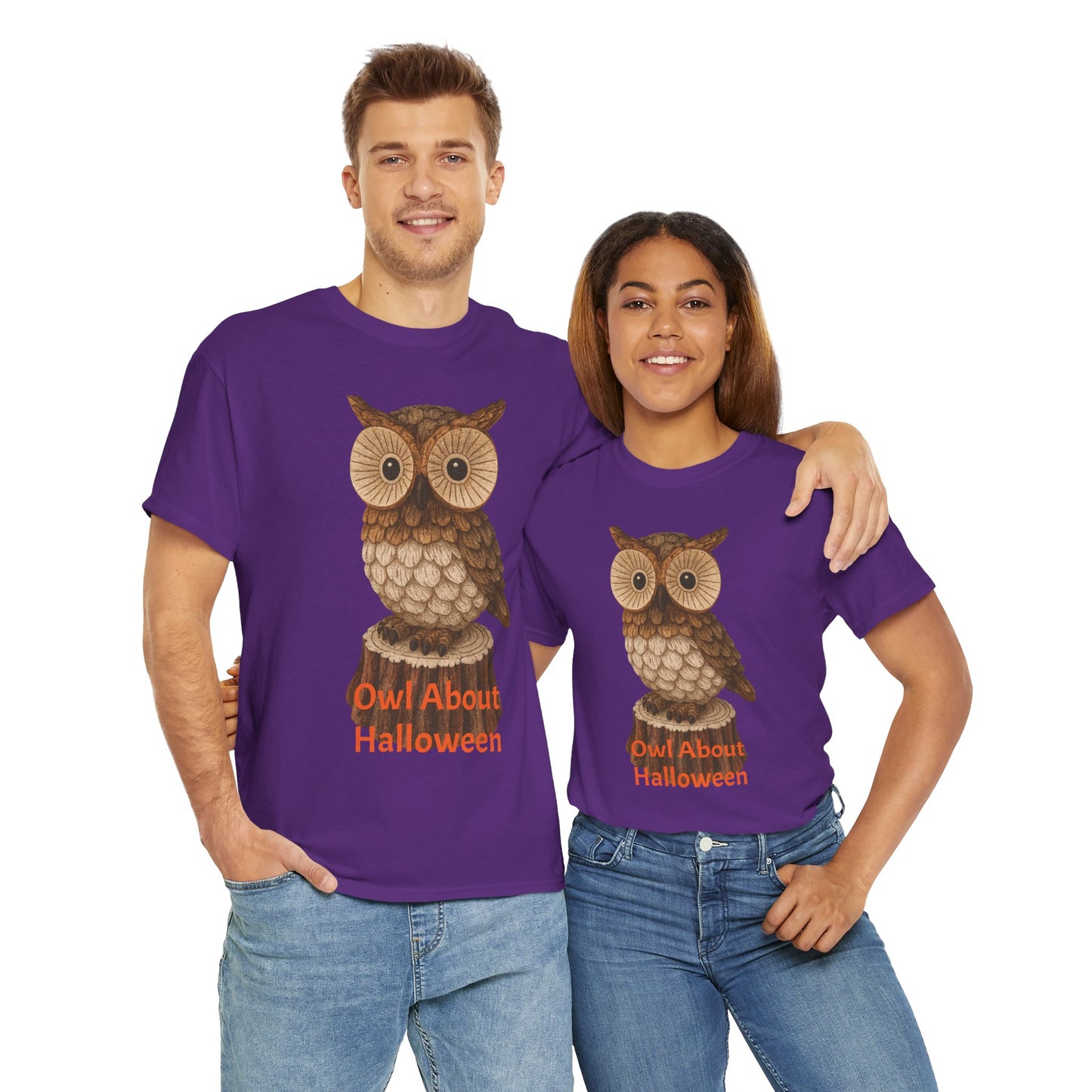 Halloween Owl Tee, Perfect for Fall Celebrations, Unisex Cotton Shirt, Cute Gift for Owl Lovers, Halloween Party Apparel, Fun Autumn Wear