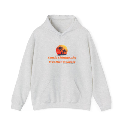 Sunshine Vibes Hoodie: Unisex Heavy Blend Sweatshirt with Tropical Design, Perfect for Summer, Beach Days, Casual Wear, Gifts