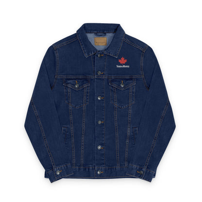 Maple Leaf Embroidered Unisex Denim Jacket | Fall Fashion, Casual Outwear, Gift for Her, Street Style, Autumn Wear