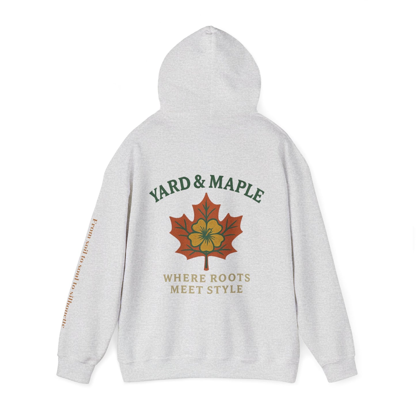 Maple Leaf & Hibiscus Hoodie, Cozy Fall Sweatshirt, Unisex Pullover for Nature Lovers, Perfect Gift for Thanksgiving, Unique Casual Wear