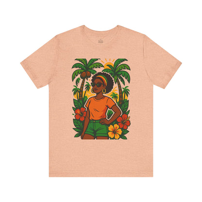 Tropical Vibe Tee, Summer Shirt, Vacation Outfit, Beach Lover Gift, Festival Wear, Floral Graphic T-Shirt