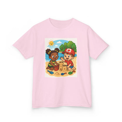 Beach Day Kids Tee, Summer Shirt, Cute Kids Apparel, Vacation Wear, Sandcastle Art Tee