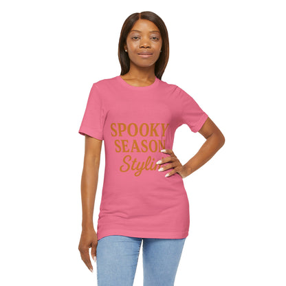 Spooky Season Stylin' Unisex Tee, Halloween Shirt, Autumn Apparel, Fall Outfit, Party Wear, Casual Top