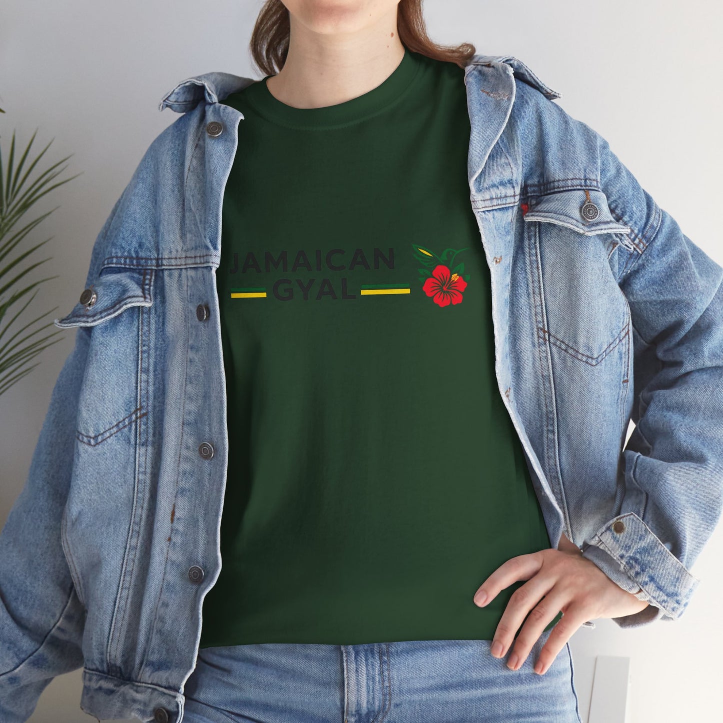 Jamaican Gyal Floral Tee - Caribbean Pride Graphic T-Shirt