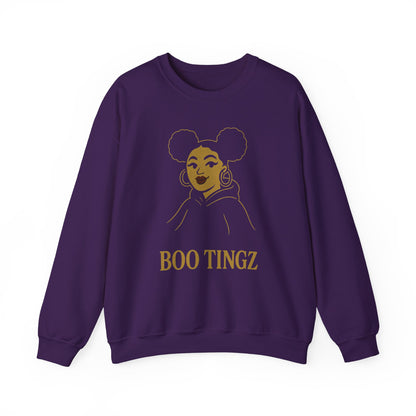 Boo Tingz Crewneck Sweatshirt - Cozy Unisex Gift, Casual Wear, Halloween Outfit, Everyday Comfort, Trendy Streetwear