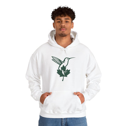Hummingbird & Maple Leaf Hoodie — Nature-Inspired Cozy Pullover
