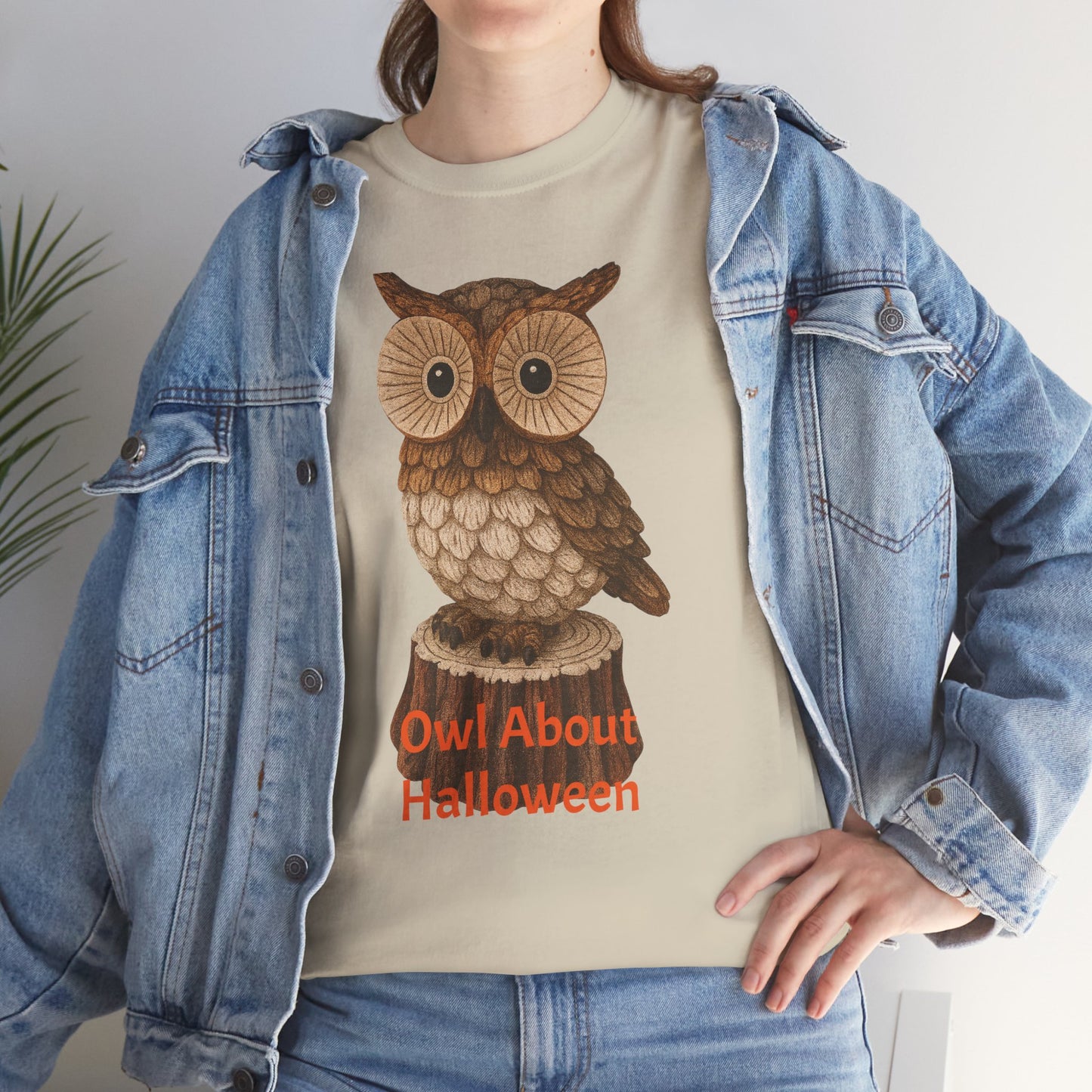 Halloween Owl Tee, Perfect for Fall Celebrations, Unisex Cotton Shirt, Cute Gift for Owl Lovers, Halloween Party Apparel, Fun Autumn Wear