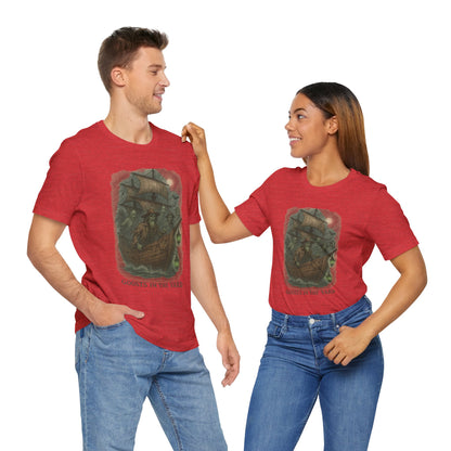 Haunted Ship Short Sleeve Tee - Spooky Halloween T-Shirt, Ghosts in the Yard Design, Unisex Shirt, Perfect for Trick or Treat, Ghost [...]