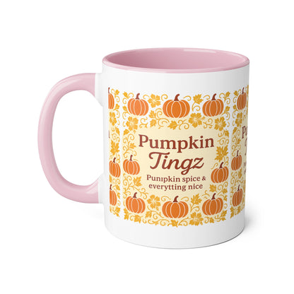 Pumpkin Spice Accent Mug - Fall Decor, Coffee Lovers Gift, Autumn Beverage Mug, Seasonal Kitchenware, Halloween Decor