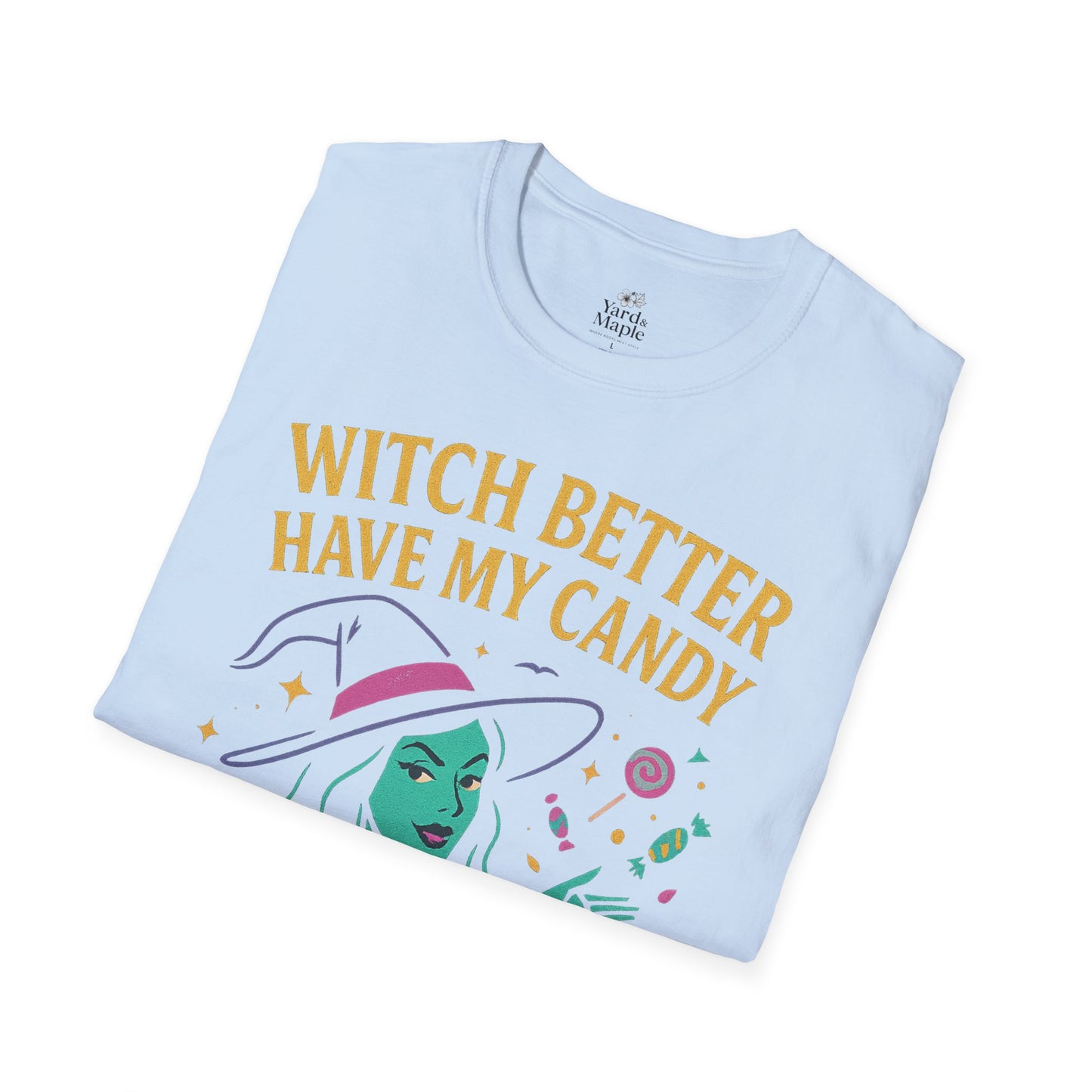 Witchy Candy T-Shirt, Halloween Apparel, Funny Halloween Shirt, Unisex Graphic Tee, Sweet Tooth Gift, Witch Costume Top