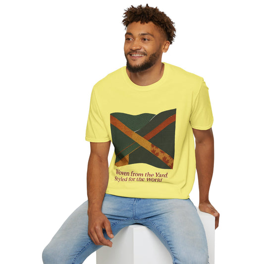 Woven from the Yard Unisex Softstyle T-Shirt, Casual Tee, Comfortable Shirt, Caribbean Pride Apparel, Unique Gift, Summer Fashion