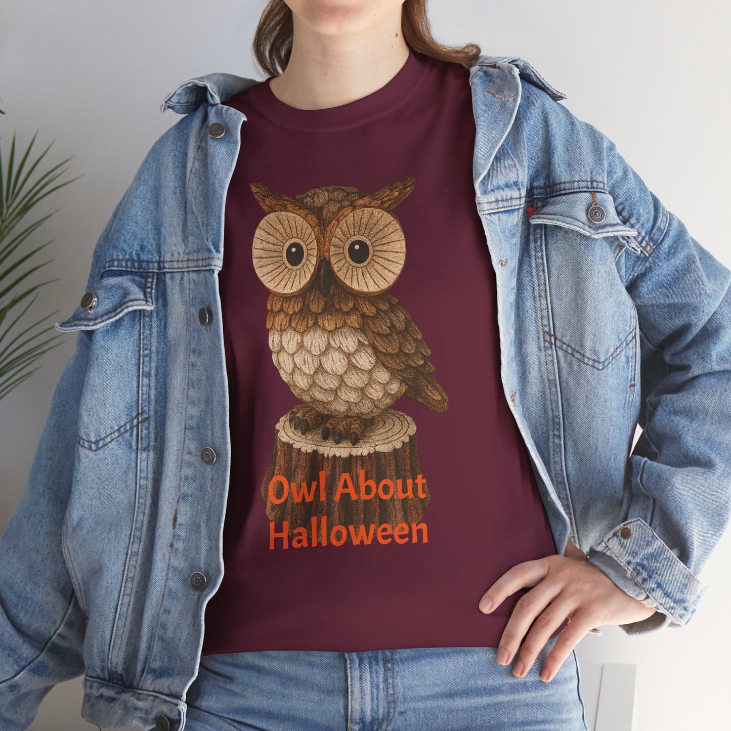Halloween Owl Tee, Perfect for Fall Celebrations, Unisex Cotton Shirt, Cute Gift for Owl Lovers, Halloween Party Apparel, Fun Autumn Wear